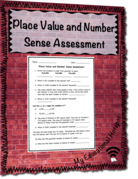 Preview of Place Value and Number Sense Assessment