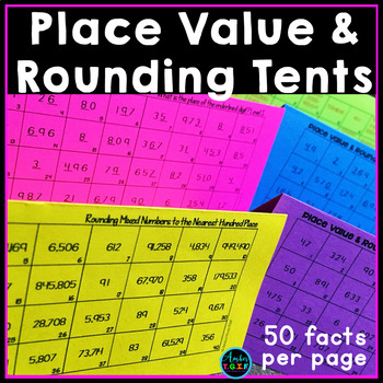 Preview of Place Value Activities and Rounding Numbers Worksheet Alternative Math Tents