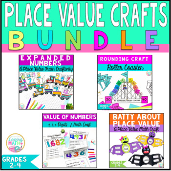 Preview of Place Value and Rounding Crafts BUNDLE