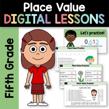 Preview of Place Value for 5th Grade | Interactive Google Slides | Math Skills Review