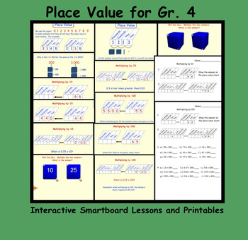 Preview of Place Value for Gr. 4 Interactive Smartboard Lessons