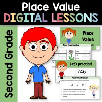 Preview of Place Value for Second Grade | Interactive Google Slides | Math Skills Review