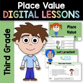 Preview of Place Value for Third Grade | Interactive Google Slides | Math Skills Review