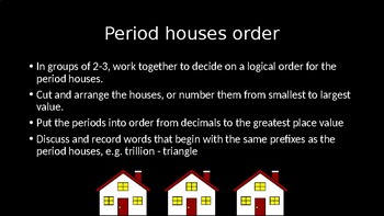 Preview of Place Value houses lesson