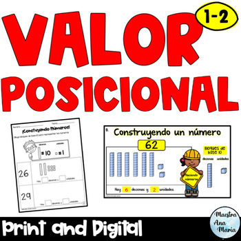 Preview of Place Value in Spanish - Valor posicional - Base Ten Blocks