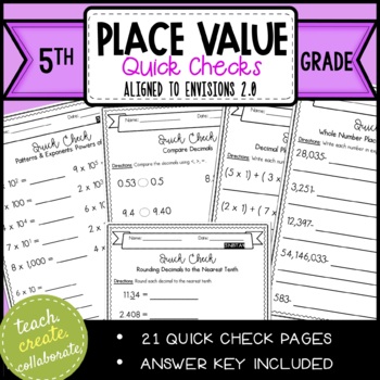 Preview of Place Value l Grade 5 l Topic 1 l enVisions2.0 l Quick Checks