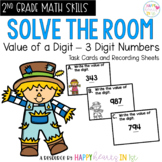 Place Value of a Digit 3 Digit Numbers Task Cards Solve th
