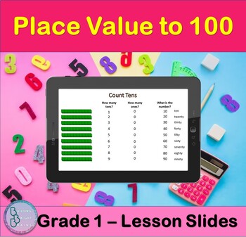 Preview of Place Value to 100 | PowerPoint Lesson Slides for First Grade Tens and ones