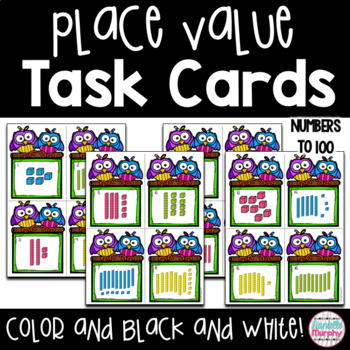 Preview of Place Value to 100 Task Cards or Scoot Game
