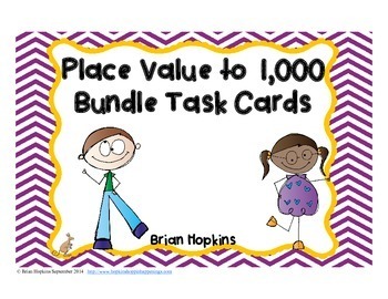 Preview of Place Value to 1,000 Task Card Bundle - Common Core