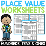 Place Value to 1000 Worksheets Ones Tens Hundreds NO PREP 2.NBT.1