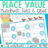 Place Value Review Cut and Paste Activities + Game for Pla