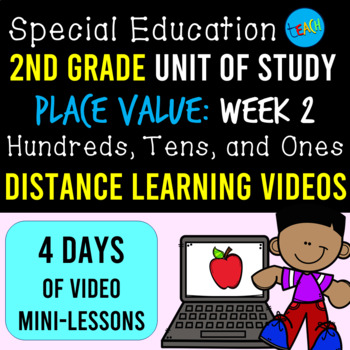 Preview of Place Value to 100s DISTANCE LEARNING VIDEOS: Special Education Math 2nd Grade