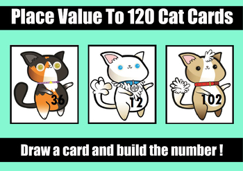 Preview of Place Value to 120 Cat Cards