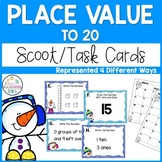 Place Value to 20 Task Cards - Kindergarten and First Grade