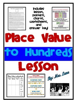 Preview of Place Value to Hundreds Lesson
