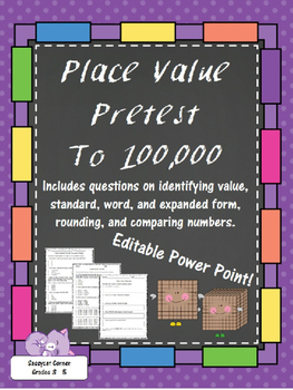 Preview of Place Value to Hundred Thousands Pretest