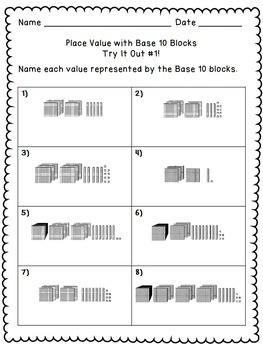 Place Value to Thousands Using Base 10 Blocks Task Cards Set 1 | TpT