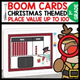 Place Value up to 100 Christmas Themed Boom Cards Distance