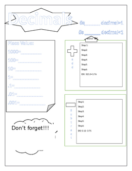 Preview of Place Value with Adding and Subtracting Decimals