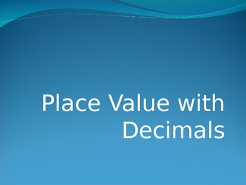 Preview of Place Value with Decimals