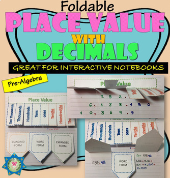 Preview of Place Value with Decimals Foldable PDF+ EASEL