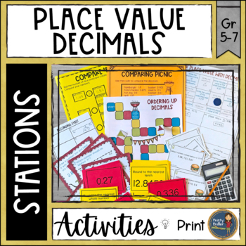 Preview of Place Value with Decimals Math Stations
