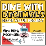 Place Value with Decimals Project - Restaurant Theme - 5.2A 5.2B