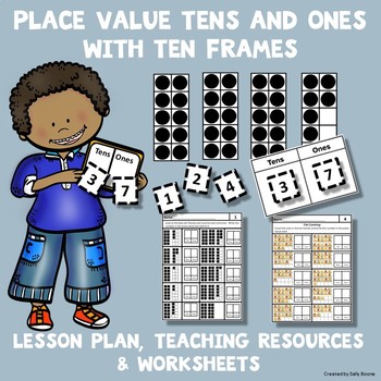 Preview of Place Value with Ten Frames Tens and Ones Lesson Plan