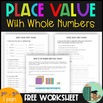 Preview of Place Value with Whole Numbers | Free Worksheets for 3rd to 5th
