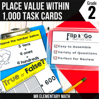 Preview of Place Value within 1,000 Task Cards 2nd Grade Math Centers