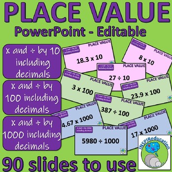 Preview of Place Value: x and divide by 10, 100 and 1000 (90 teaching slides)