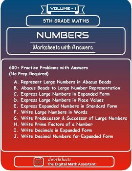 Preview of Place Values, Integers & Decimals in Expanded Form (and more) - 5th Grade Math