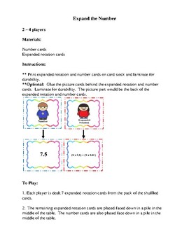 Preview of Place Values (Whole Numbers and Decimals) Games and Practice Sheets 4th Grade