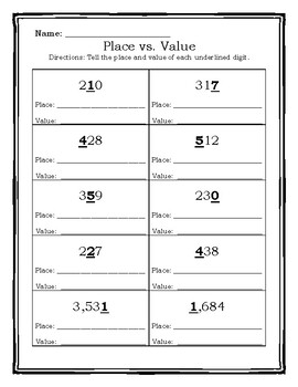 Place Vs. Value by Kerianne Falencki | Teachers Pay Teachers