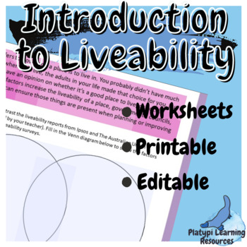 place and liveability year 7 geography editable worksheets australian curriculum