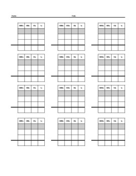 addition and subtraction grid worksheets