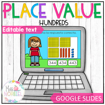 Preview of Place value hundreds, tens and ones for Google Classroom™, Valor posicional