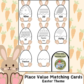 Preview of Place value matching cards - Math year 1 (Easter themed)
