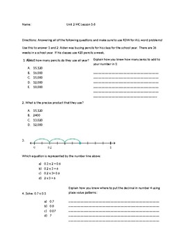 Preview of Place value quiz