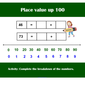 Preview of Place value up to 100: Complete the breakdown of these numbers