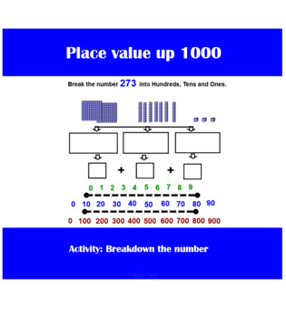 Preview of Place value up to 1000- Break the number into Hundreds, Tens and Ones.