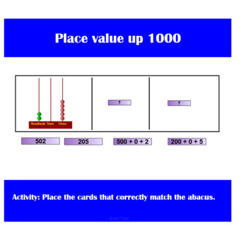 Preview of Place value up to 1000: Match the correct card to the abacus.