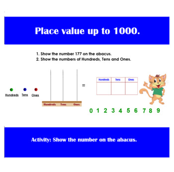 Preview of Place value up to 1000: Show the number on the abacus.