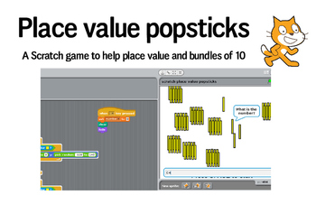 Preview of Place value with popsticks - Scratch game