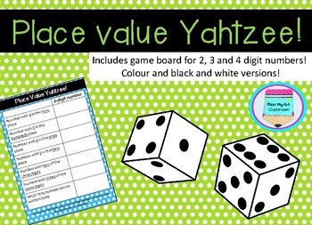 Preview of Place value yahtzee 