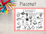 Placemat Printable for Kids |Food Alphabet|Reusable or tos