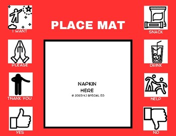 Preview of Placemats for snack time for special education, preschool, communication board