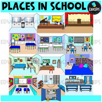 Preview of Places In School Clip Art Set {Educlips Clipart}