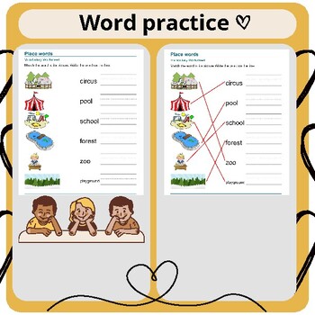 Preview of Places Vocabulary Worksheets